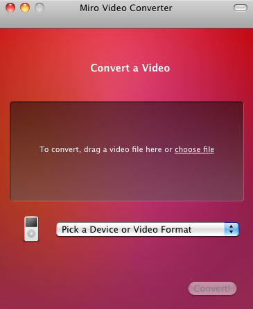 Miro Video Converter main screen